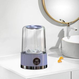 Machine à laver pour sous-vêtements, Mini machine à laver portable rechargeable1L avec batterie 3000 mAh, Compacte et légère, idéale pour les appartements, les résidences étudiantes, les hôtels, les camping-cars, les voyages et le camping, violet.