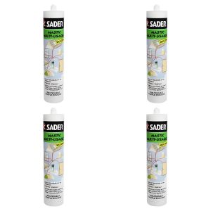 Sader Mastic Silicone Multi-Usage - Étanchéité et Collage - Toutes Surfaces - 280ml - Lot de 4