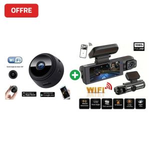 Pack Mini caméra WiFi IP avec la + Caméra de tableau de bord pour
