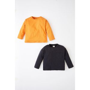Defacto Bébé Garçon 2 Pack Coupe Régulière Manches Longues T-Shirt.