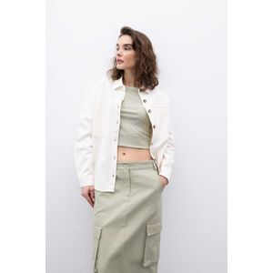 Defacto Femme Oversize Chemise Manches Longues - V4728AZ - Beige