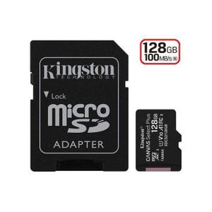 Kingston Canvas Select Plus 128Gb Carte mémoire C10 U1 A1 100 Mo/s +Adaptateur microSD