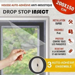 Drop Stop Maille de fenêtre filet mouche insecte moustique papillon de porte filet piège guêpe 200 x 150 cm
