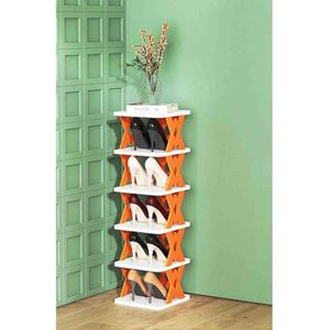 Étagère à Chaussures d'angle étroit, Tour à Chaussures Verticale, Support de Rangement Pliable Multicouche, Organisateur de Chaussures, étagère à...