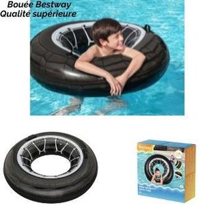 General Tube flottant d'anneau de bain de pneu de roue gonflable en PVC adapté aux enfants avec poignées pour les activités nautiques diamètre 119 cm