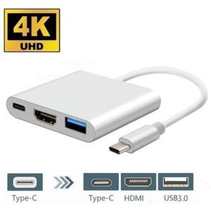 CABLING Adaptateur Type C USB 3.1 Hub USB-C vers USB 3.0/HDMI/Type C  Femelle pour Macbook,Google Chromebook Pixel etc