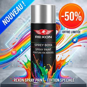 Rexon Peinture Aérosol Argent Brillant 400ml – Bombe de Peinture Auto Professionnelle à Séchage Rapide, Haute Couvrance et Haute Résistance pour Carrosserie, Voiture, Moto, Vélo, Jantes, Métal, Bois et Plastique – Finition Mate Anti-Rayures & Anti-Corrosion