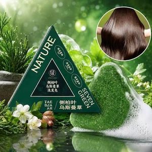 Nature Shampoing solide naturel à l'herbe d'Usman pour femmes et hommes, Shampoing et après-shampoing solides pour tous types de cheveux