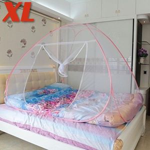 Moustiquaire Lit Pop-Up Grande Taille (Double/King Size) -Tente Anti-Moustiques Pliable et Portable - Filet Anti-Insectes avec Fermeture Éclair - Protection Chambre, Voyage et Camping - Sans Perçage, Respirante