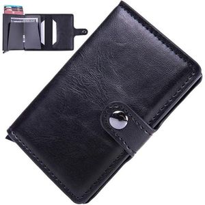 Portefeuille Homme Pop-Up avec Système Anti-Piratage RFID, Porte-Monnaie Compact, Noir
