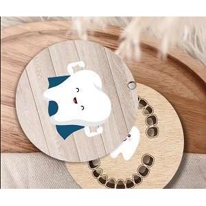 Boîte de Rangement pour Dents - Boîte à Souvenirs en Bois Artificiel, Contient 20 Dents