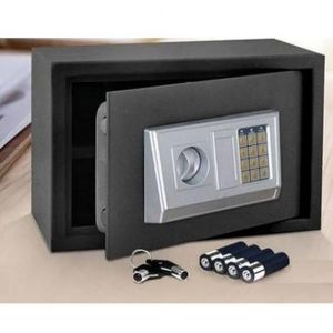 آمنة بقفل إلكتروني مع رمز PIN ومفتاحين، يمكن تثبيتها على الحائط والأرضية 25x35x25 سم
