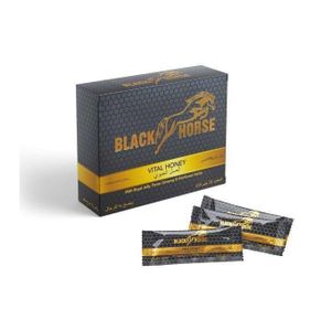 Miel BIack Horse Max énergie - Assal nature  biologique infusé de gelée naturelle, de Superbe d'abeille et d'herbes naturelles mélangées à 100 % - Grand pack de 24 sachets