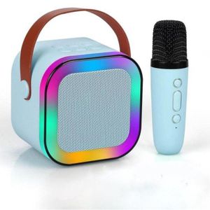 Mini Enceinte Karaoké K12 Bluetooth RGB + Micro Sans Fil - Son 6W - Batterie Longue Durée - Portable