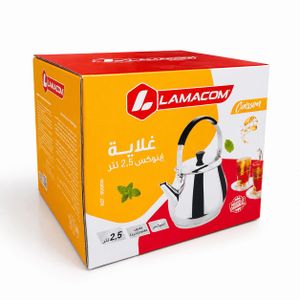 Lamacom Bouilloire Cuisine en Acier Inoxydable – Chauffage Rapide, Design Moderne, Manche Ergonomique Anti-Chaleur, Résistante et Pratique pour Usage Quotidien