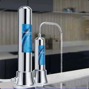 Filtre à Eau Purificateur en Acier Inoxydable pour Robinet de Cuisine – Double Filtration Anti-Chlore, Installation Facile et Durable
