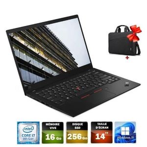Lenovo ThinkPad X1 Carbon Gen 7 i7-8665U 16Go 256 Go SSD 14 FHD - Remis a neuf
