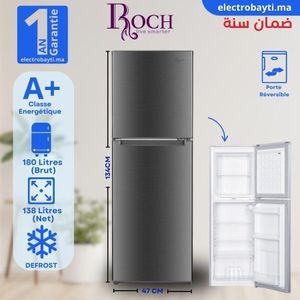 Roch ثلاجة ميني عرض - 90 لتر - رمادي