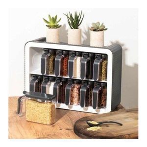 Organisateur d’Épices Mural avec 12 Bocaux – Rangement Pratique et Élégant (multicouleur aléatoire)