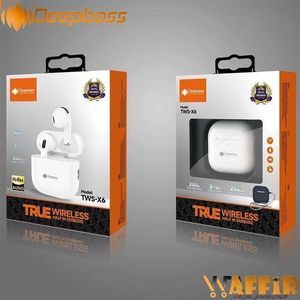 Bass TWS -X6 Hi-Res Audio Wireless Earbuds 200min Playtime 20m Bluetooth Range  400mAh Fast Charge Case - White