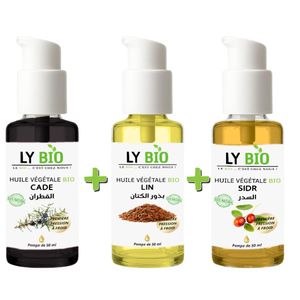 LY BIO PACK HUILE CADE 50ML - POMPE + HUILE LIN 50ML - POMPE + HUILE SIDR 50ML - POMPE