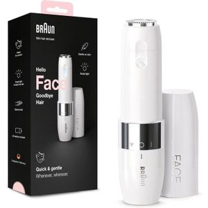 Brown Rasoir Visage Électrique Pour Femme Face Mini FS1000 Blanc, Rapide Et Doux, Pour Les Lèvres Supérieures, Menton Et Joues, Pour Une Application Du Maquillage Plus Facile, Portable