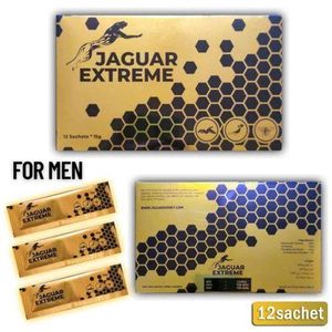 Miel Royal JAGOAR EXTREME NEW 12 Sachets - Miel Bio Natrel Miel Bio infuse de gelee naturelle, de polen d'abeille et d'herbes naturelles melangees à 100 % Paquet 12 sachets