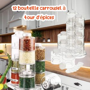 Generic 9 Boites à Epices en Verre + Support // Organisateur d'épices -  étagère à épices à prix pas cher