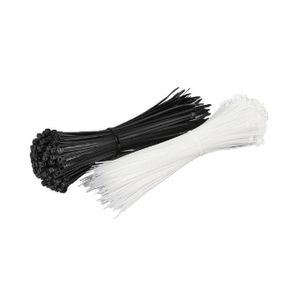 Attaches pour câbles en Nylon, 100 pièces noir 5x300mm,100 pièces blanc 5x300mm