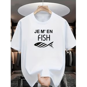 Haut tendance d'été polyvalent avec imprimé croix noir et blanc sur le côté gauche de la poitrine, design simple, stylé et élégant