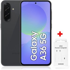 Samsung  Galaxy A36 5G - 6.7'' - (8GB - 256 GB) -50MP+12MP+5MP+/32MP -Noir+ Adapteur Rapide 25W Inclus