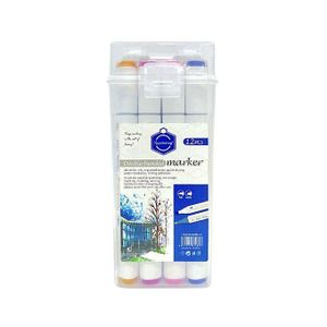 Keep Smiling  Professional Sketch Marker Pen - 12 couleurs - 2 tête (Rond-Biseauté)