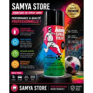 ABRO Spray Paint Peinture En Aérosol Polyvalente Pour Voitures, Motos Couleur Blanc