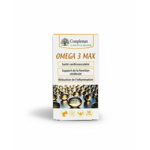 Complemax Omega 3 Max Food Supplement, Omega 3 for Cardiovascular, Brain Health & Anti-inflammatory Support, Capsules, 50 Count