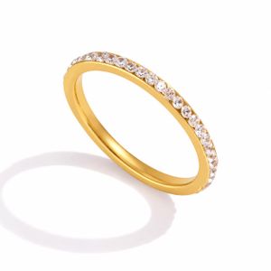 Clémentine Paris Bague de luxe pour femme plaqué or Alliance Éternité Dorée RGN175-1