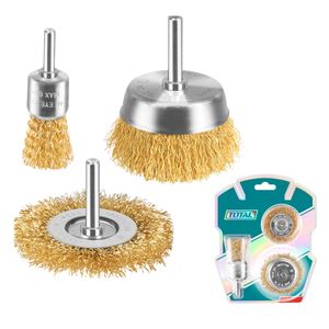 TOTAL Jeu de brosses pour roues, 3 pièces