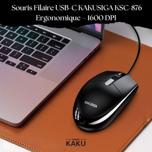 Kaku Souris Filaire USB-C KAKUSIGA KSC-876 Ergonomique – 1600 DPI
