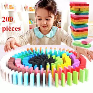 Jeu Montessori en bois de constructions et Jenga  " 200 briques"