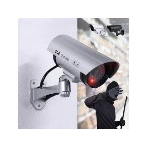 Caméra de Surveillance Factice avec Lumière LED Clignotante pour Intérieur et Extérieur