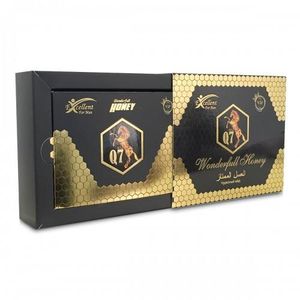 عجينة العسل Gold Q7 الرائعة - عسل عضوي من مجموعة باراماونت مع حبوب لقاح النحل الطبيعية ومزيج عشبي نقي 100%، لعلاج ضعف الانتصاب (12 كيسًا 15 جرامًا)