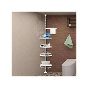 Étagère d’Angle Télescopique Blanche – Multi Rangement Moderne