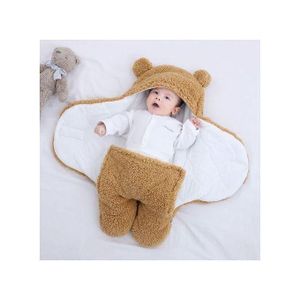couverture en peluche un sac de couchage à capuche chaud, doux bébé Sleeping Bag