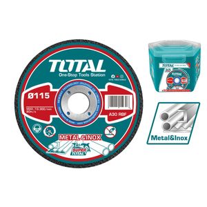 TOTAL Jeu de disques à tronçonner en métal, 50 pièces, 115 mm x 1,2 mm