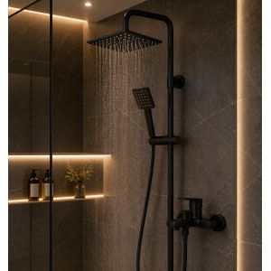 Ensemble colonne douche avec mitigeur douche pour salle de bain couleur noir