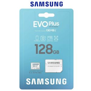 SAMSUNG Carte mémoire Micro SD SDXC EVO PLUS 128Go V30 A2 U3 130Mb