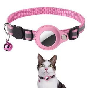 Collier de support AirTag pour chat, bandes réfléchissantes détachables, collier de chaton réglable, collier de cloche de chat étanche, étui pour étiquette d'air pour animaux de compagnie