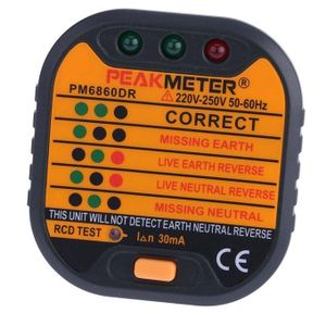 Peakmeter Testeur de terre sur prises 230V et de différentiels 30 mA