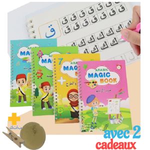 Generic Pack 4 livres Réutilisable de calligraphie magique pour enfants,  cahier d'écriture, magic book à prix pas cher