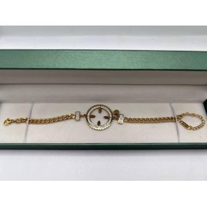 Luxory Bracelet chaîne dorée avec motif circulaire en strass