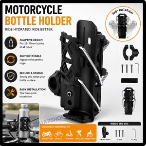 Support de Bouteille Pliable en Silicone pour Moto et Vélo – Support Porte-Gobelet Rotatif à 360° avec Fixation Universelle pour Guidon – Compatible Motos, Vélos, Trottinettes et Poussettes